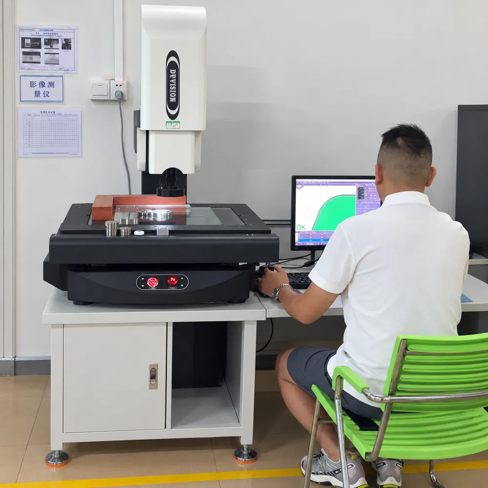 An operator carrying out optical inspection