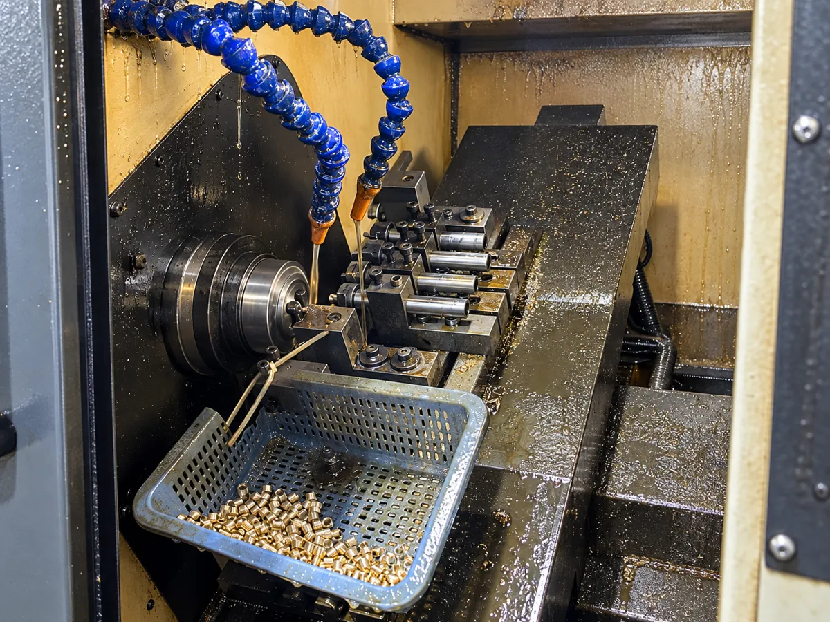 CNC turning in progress